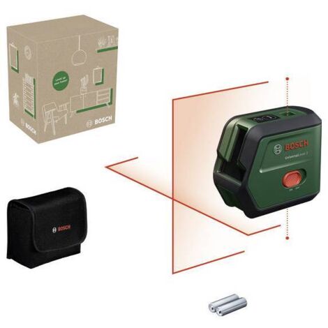 Bosch Professional – Niveau laser croix Bosch UniversalLevel 2 – Portée 12 m – Précision ± 0,5 mm/m – Angle d'ouverture 100° – Compatible trépied 1/4' - Y487143