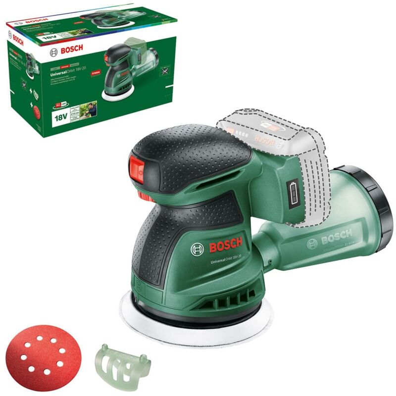 UniversalOrbit 18V-20 a batteria levigatrice eccentrica (levigatura di legno, superfici verniciate e dipinte medio-grandi diametro: 125 mm sistema a