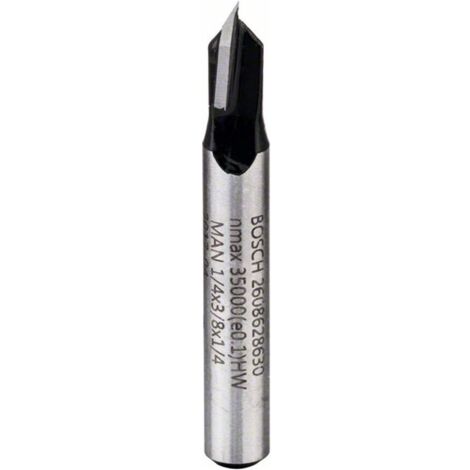 Bosch V-Nutfräser 1/4&quot Ø 6,3 mm L 9,2 mm G 45 mm 90° - 2608628630