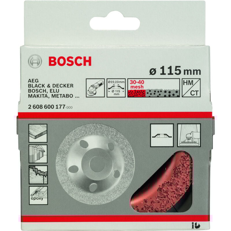 

BOSCH 2608600177 Vaso de amolar de metal duro 115 x 22,23 mm