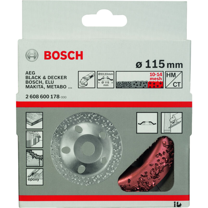 

Bosch - 2608600178 Vaso de amolar de metal duro 115 x 22,23 mm