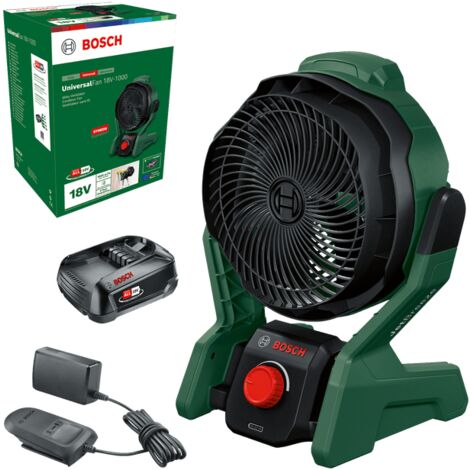 Bosch Ventilador con batería UniversalFan 18V-1000 (1x batería de 2,0 Ah, sistema de 18 V, flujo de aire: 1.000 m³/h, en caja)