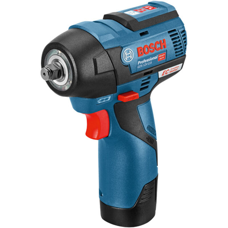 Gds 12V-115 Boulonneuse sans-fil + Coffret L-Boxx avec Carré mâle de 3/8'+ 2x Batteries 3 Ah + Chargeur - Bosch