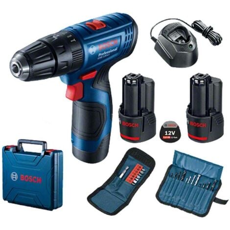 Bosch Werkzeug - 12V Akku-Schrauber mit Zubehör, 2x 2,0 Ah Li-Ion Akku, Ladegerät 06019G8102