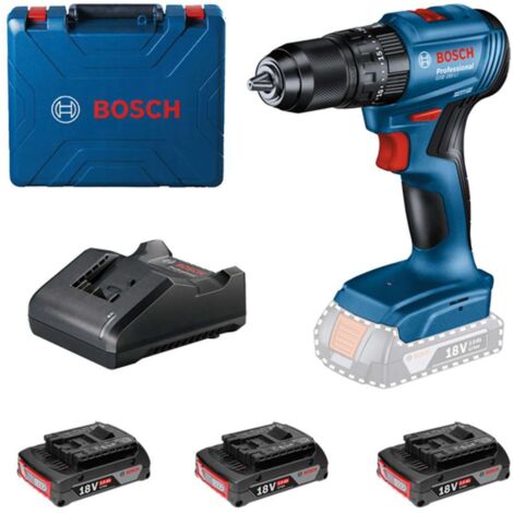 Bosch Werkzeug - 18V Akku-Schlagbohrschrauber, 3x 2,0 Ah GBA Akkus, Ladegerät 0615990N1Z