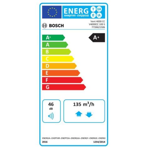 BOSCH Wohnungslüftungsgerät V4000CC 100S mit Sensoren, 105m3/h, Komfortregler - 7739621506