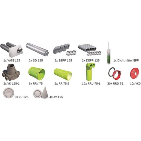 BOSCH Wohnungslüftungspaket Bopa VE102, Luftverteilpaket Rundrohr, bis 130m2