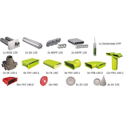 Bosch Wohnungslüftungspaket Bopa VE112, Luftverteilpaket Flachkanal, bis 130m2