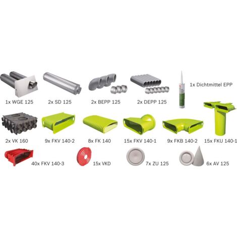 BOSCH Wohnungslüftungspaket BOPA VE114 Luftverteilpaket Flachkanal bis 250 m2 - 7739621044