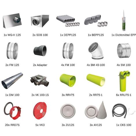 BOSCH Wohnungslüftungspaket Bopa VE121, Luftverteilpaket bis 90m2, Deckenmontage