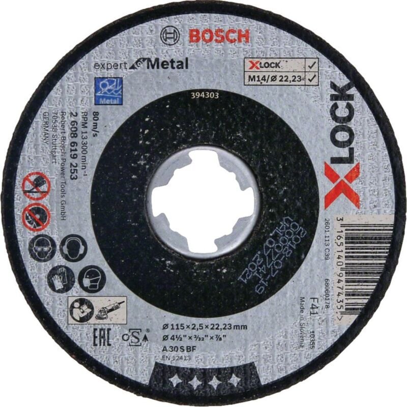 Bosch - 115 x 2.5MM X-Lock Expert for Metal Flat Cutting Disc