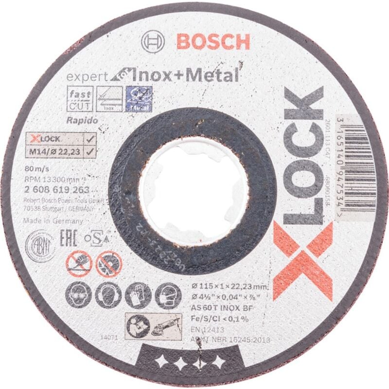 115 x 1MM X-Lock Expert for Inox + Metal Flat Cutting Disc - Bosch