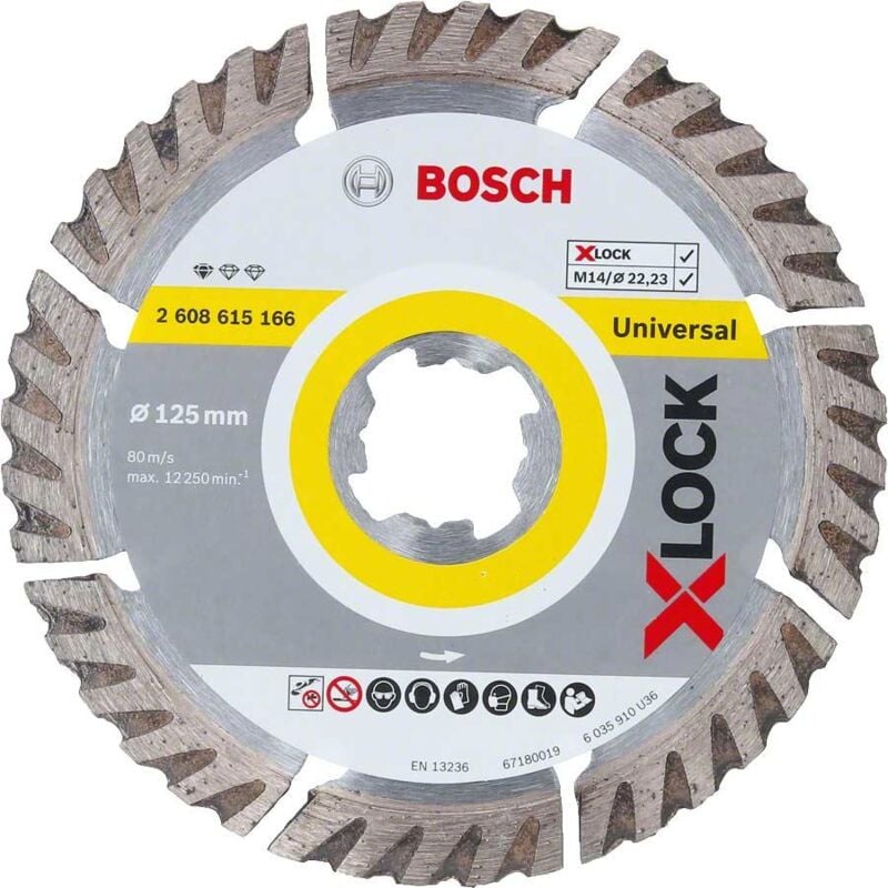 Bosch - 2608615166 125 x 22.23 x 1.6 x 10mm x-lock General Purpose Diamond Blade