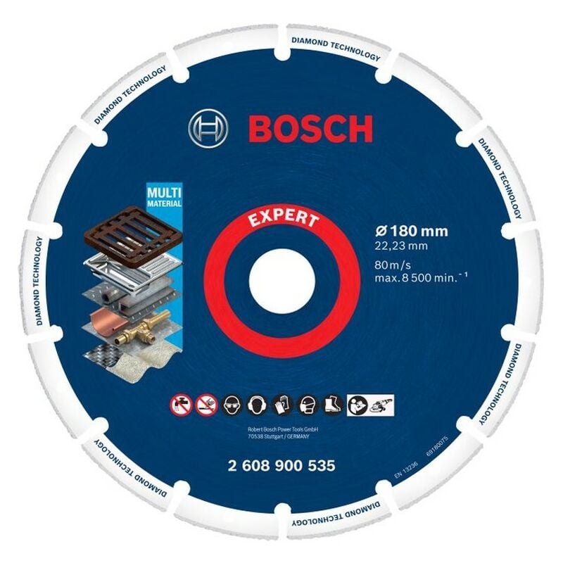 Bosch - expert Multi Material Diamond Metal Wheel Cutting Disc 9 180mm x 22.23mm