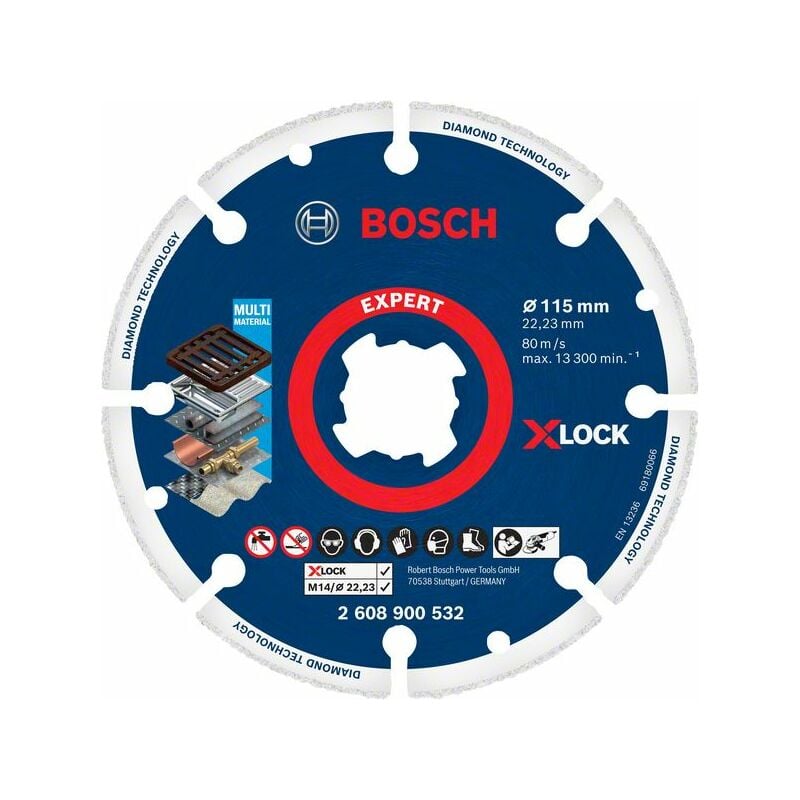 Expert x-lock Diamond Metal Wheel Saw Multi Material Cutting Disc 115mm - Bosch