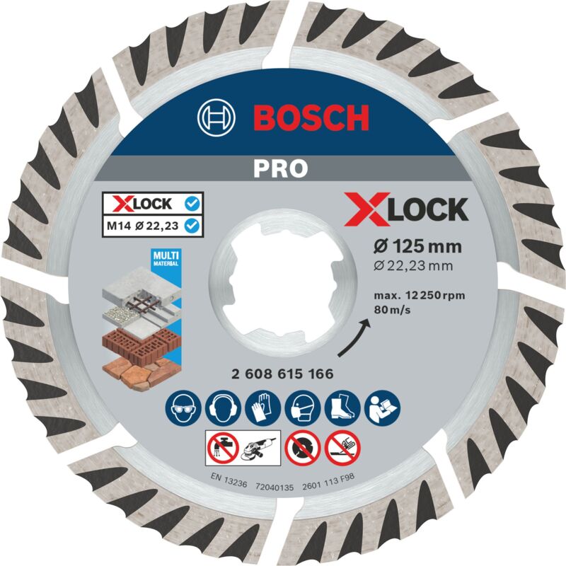 Image of Bosch - pro Multi Material X-Lock Diamanttrennscheibe, 125 x 22,23 mm, 22,23 mm
