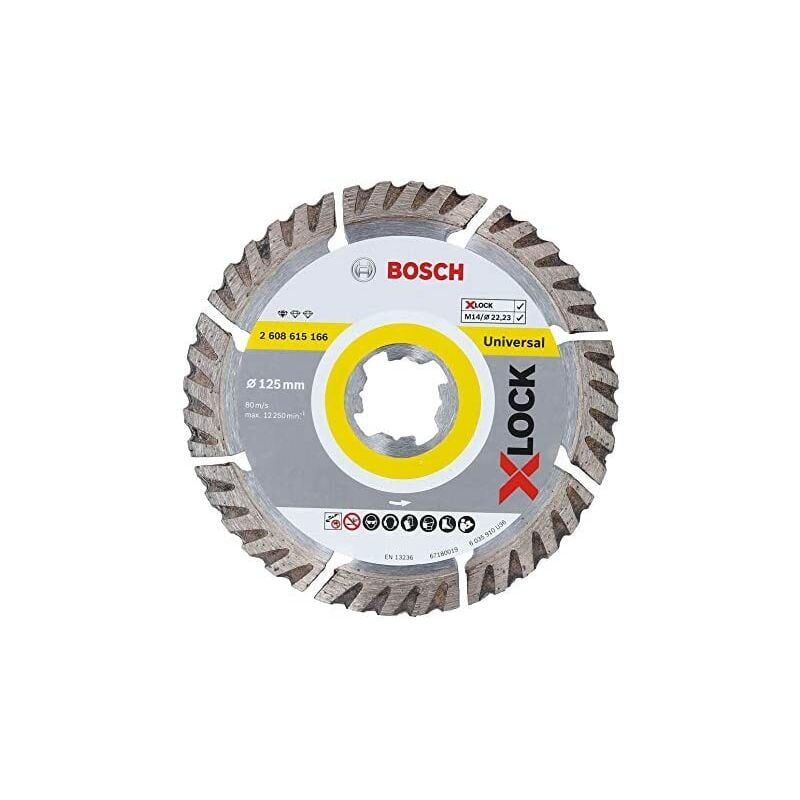 Image of Professional Standard - Disco diamantato (universale, x-lock, Ø125 mm, diametro del foro 22,23 mm, larghezza di taglio 2 mm) - Bosch