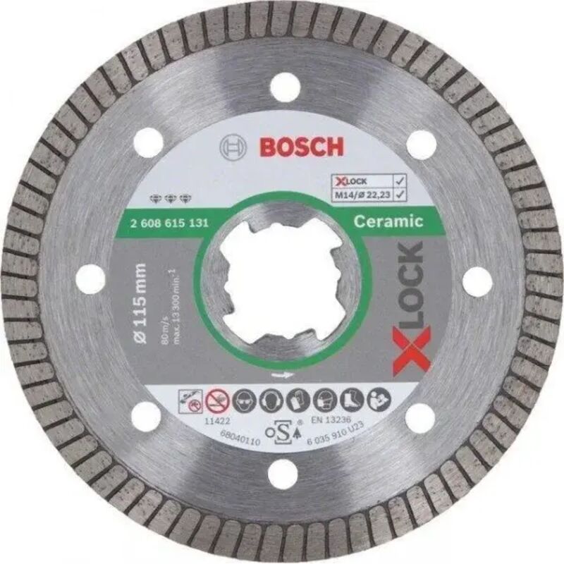 Bosch - X-Lock Best for Ceramic Extra Clean Turbo Disco diamantato per smerigliatrice - 115x1,4 mm