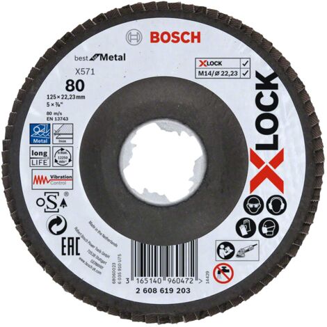 BOSCH X-Lock disco lamellare offset Ø125 Grana 80 - 2608619203