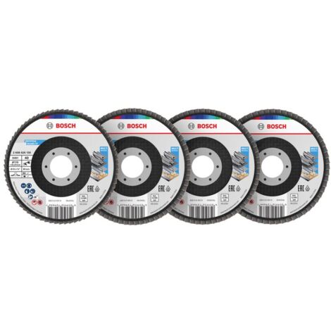 Bosch X451 Fächerschleifscheiben Set, 115 x 22,23 mm, K40/K60/K80/K120, Z27, 15-tlg.