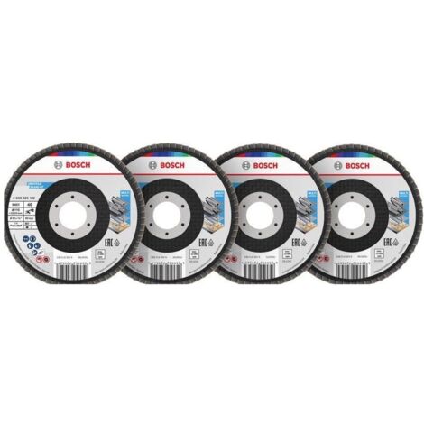 Bosch X451 Fächerschleifscheiben Set, 115 x 22,23 mm, K40/K60/K80/K120, Z29, 60-tlg.