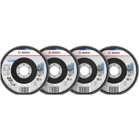 Bosch X451 Fächerschleifscheiben Set, 125 x 22,23 mm, K40/K60/K80/K120, Z27, 60-tlg.
