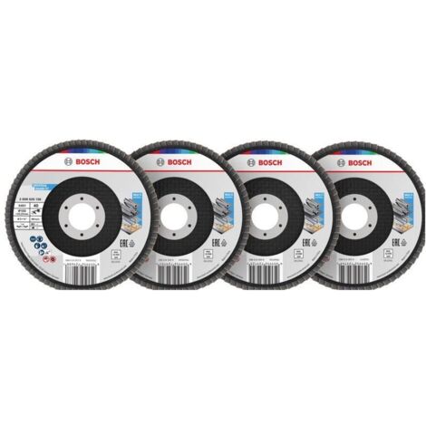 Bosch X451 Fächerschleifscheiben Set, 125 x 22,23 mm, K40/K60/K80/K120, Z29, 60-tlg.