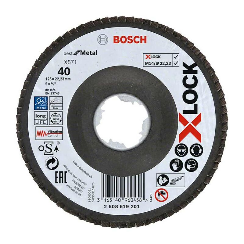 Bosch X571 BfM X-LOCK 125mm Flap Disc 2 608 619 201