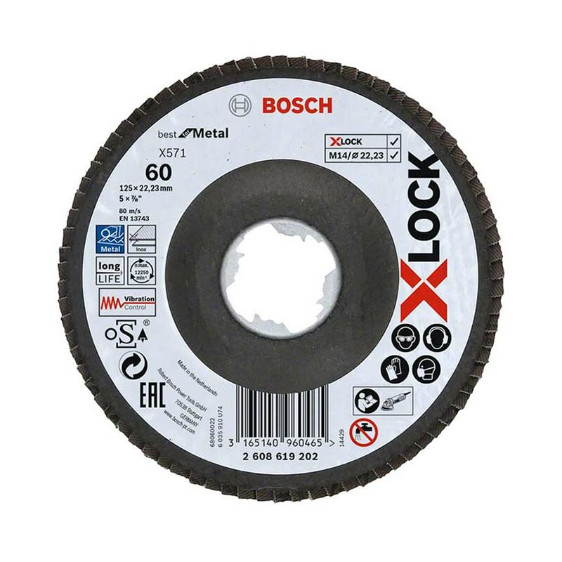 X571 BfM x-lock 125mm Flap Disc 2 608 619 202 - Bosch