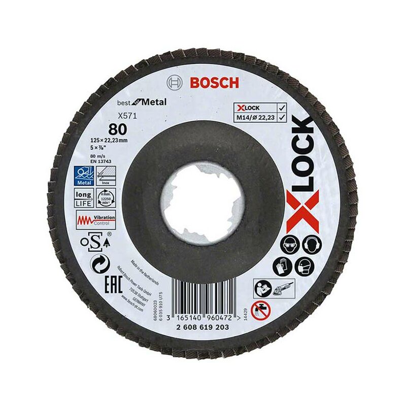 X571 BfM x-lock 125mm Flap Disc 2 608 619 203 - Bosch