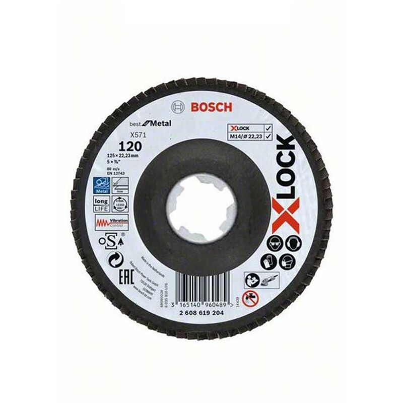 Bosch - X571 BfM x-lock 125mm Flap Disc 2 608 619 204