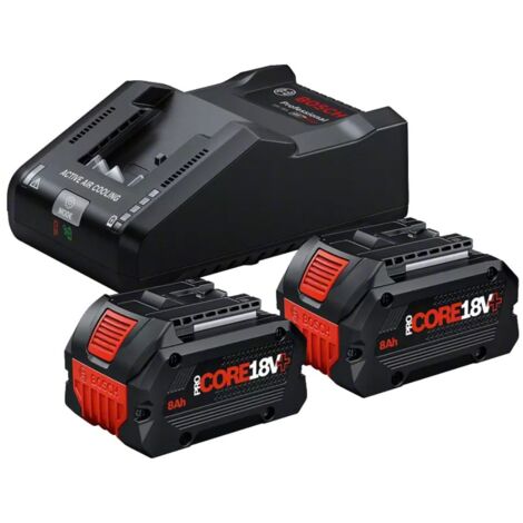 Bosch Zubehör - Set 16A Ladegerät und 2x Akku 18 V Li-Ion 8,0 Ah 1600A02X03