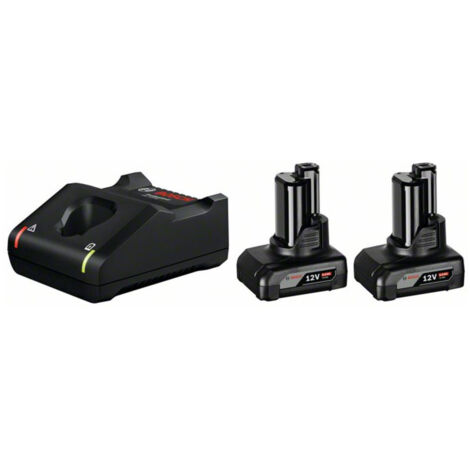 Bosch Zubehör - Set 4A Ladegerät und 2x Akku 12 V Li-Ion 6,0 Ah 1600A01B20