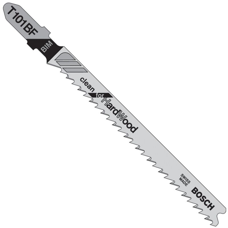 T101BF Confezione da 5 lame per seghetto alternativo bimetalliche per legno duro - passo 2,7 mm lunghezza 100 mm - Bosch