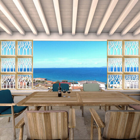 BOSCO - Moduli Decorativi in Legno e PVC - Misura: 48x48 cm - Colore: bianco