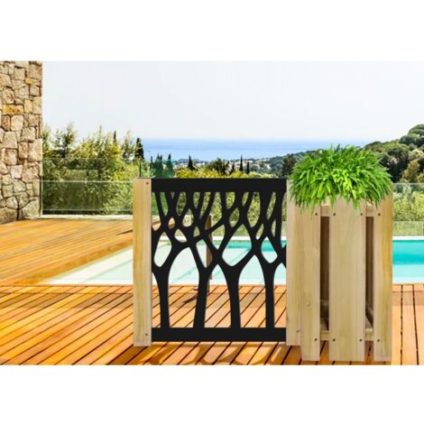 BOSCO - Pannello in PVC traforato - Parasole - Misura: 48x48 cm - Colore: nero