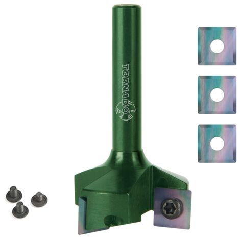 BOSS LEVELBOX - Kit de surfaçage avec fraise BOSS TORNADO® SNIPER et lames et vis de rechange queue 12mm D=60 S=12 BOSS BEAVER - Fraiser