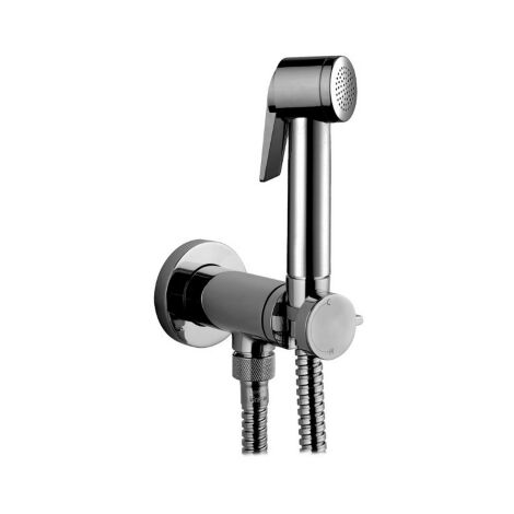 Bossini Paloma flat kit miscelatore con doccia a pulsante in abs e flessibile in ottone da 125 cm doccino duplex doccia