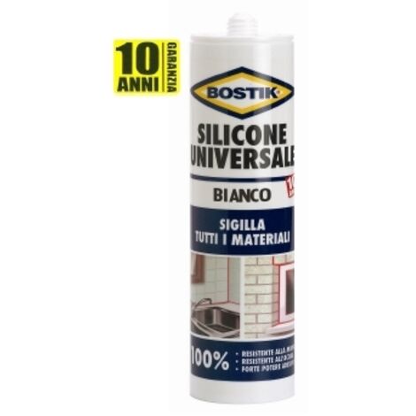 Bostik 280 ml cartuccia silicone universale bianco colla sigillante antimuffa