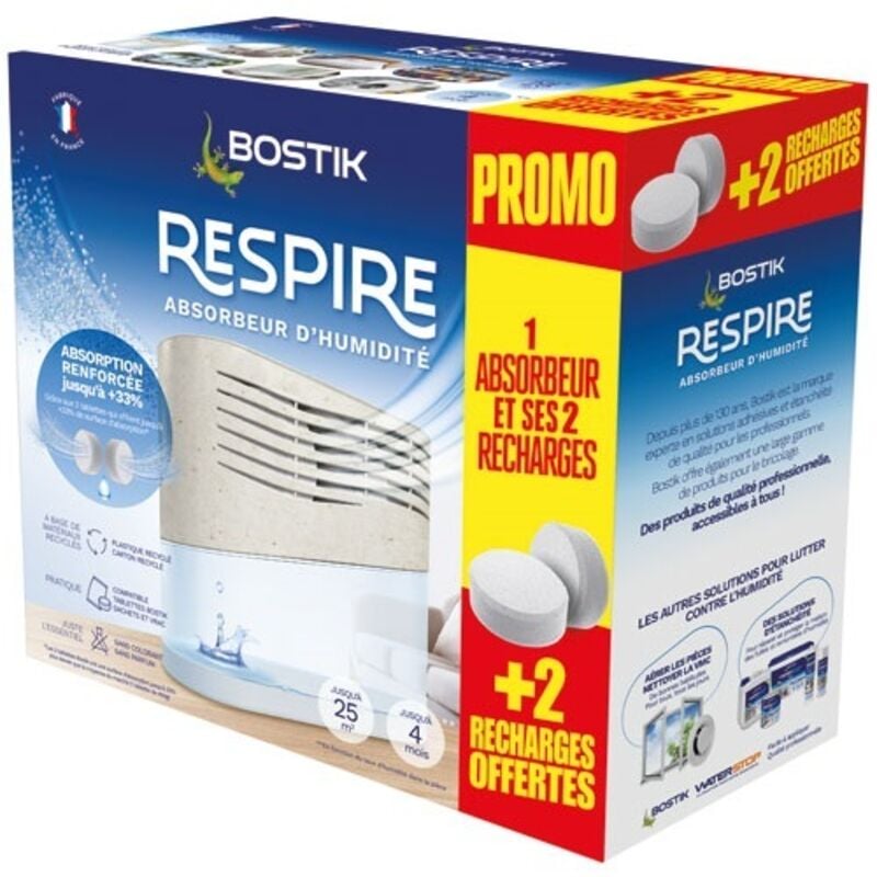 Bostik - Absorbeur d'humidité Respire + 4 recharges