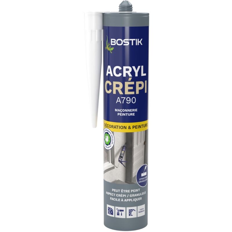 Acrylic Filler Crepi - Aspecto granulado para juntas de fisuras - Cartucho 310 ml - 30612719 - Bostik