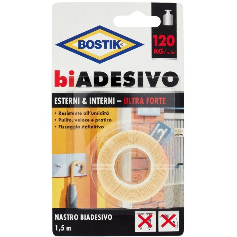 Image of Nastro Biadesivo Per Interni & Esterni 19x1,5m - Bostik