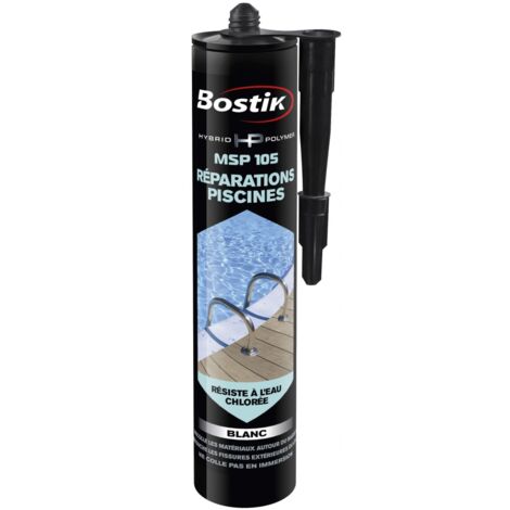 Bostik – Colle mastic hybride polymère 290 ml – Résiste au chlore et à l'eau – Pour mosaïque, carrelage, verre, bois, PVC, métal, céramique