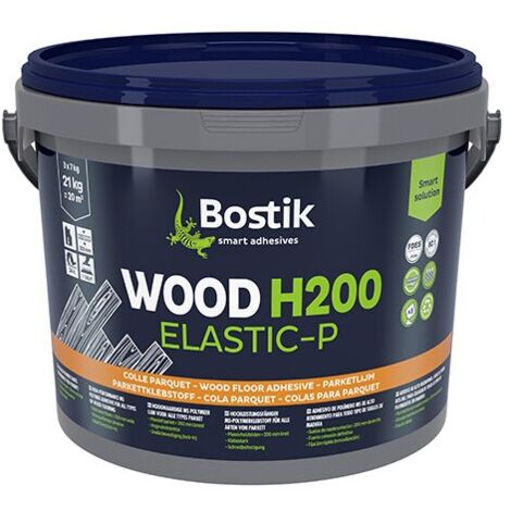 Bostik – Colle parquet 21 kg – Pour lames larges jusqu'à 200 mm – Élastique, sans solvant, très faibles émissions de COV – Haute performance acoustique