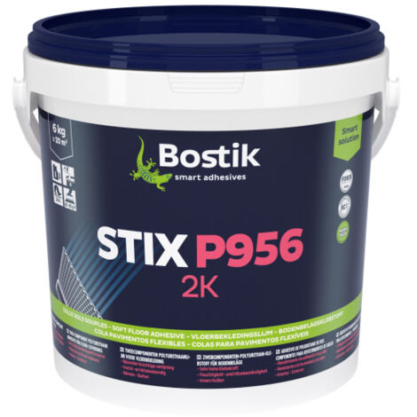 Bostik – Colle polyuréthane bi-composants pour sols souples et rigides – Résistante à l'humidité et à la chaleur – 6 kg pour pose directe