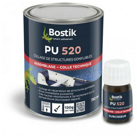 Bostik – Colle PU multi-usage 750 ml – Durcisseur inclus – Collage haute performance pour structures gonflables et PVC plastifié