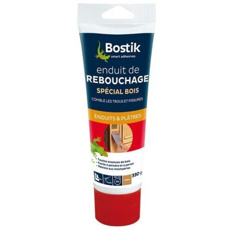Bostik – Enduit de rebouchage bois en pâte – Pour toutes essences de bois – Sèche en 3 heures – Rebouchage précis des trous et fissures