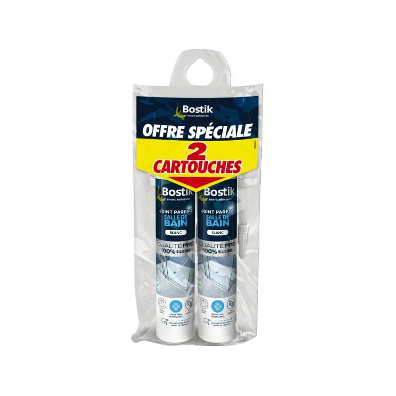Bostik - Mastic Joint Parfait Salle De Bain Blanc - Lot 2 Cartouches