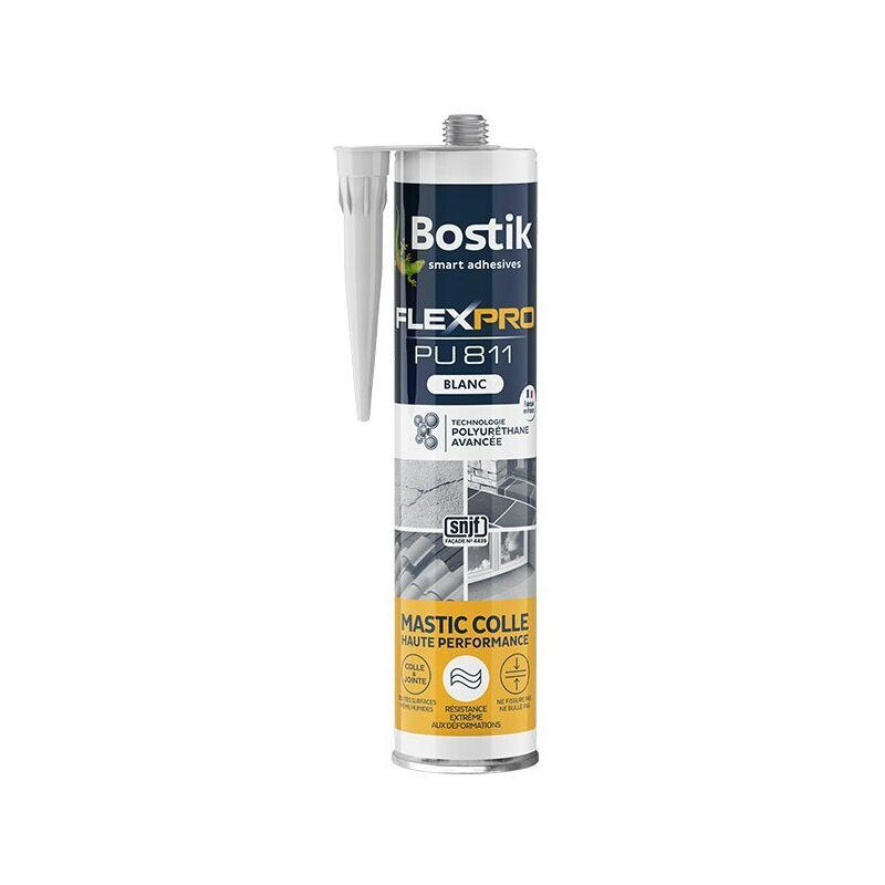 Mastic colle FlexPro pu 811 300ml Couleur: Blanc - Blanc - Bostik