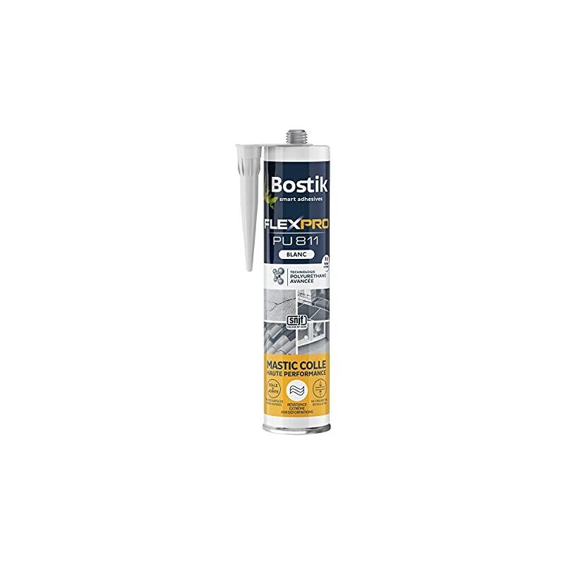 Bostik - mastic colle flexpro PU811 - colle et jointe tous matériaux - multi-usages - intérieur/extérieur et milieux humides - for